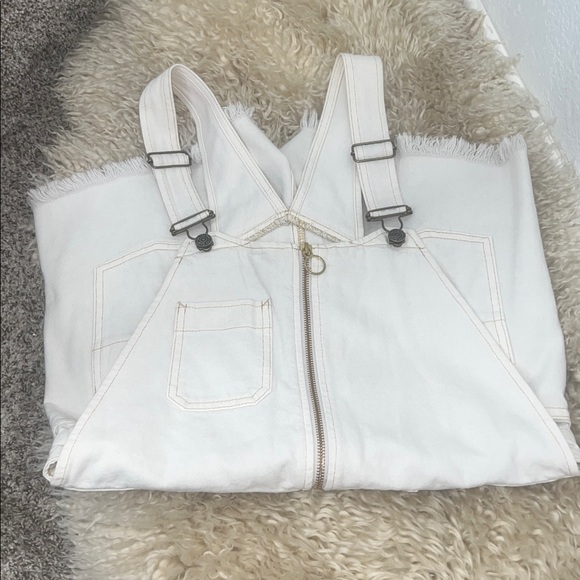 We the Free Womens 0 Off White Sunkissed Shortall Overalls - Picture 7 of 11